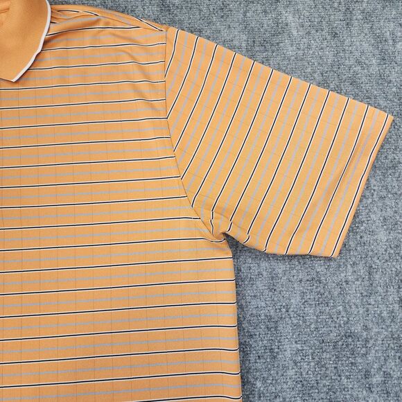 Brooks Brothers Shirt Mens XXL Orange Striped Polo Country Club ProSport Casual - Picture 11 of 16